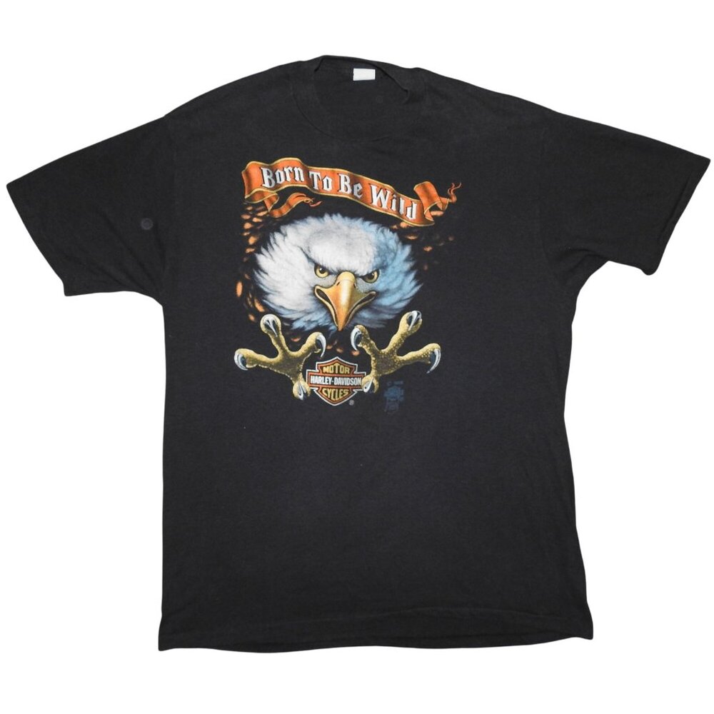 Vintage 1985 Harley-Davidson Eagle 3D Emblem Born to be Wild Single Stitch T-Shi - Picture 1 of 7
